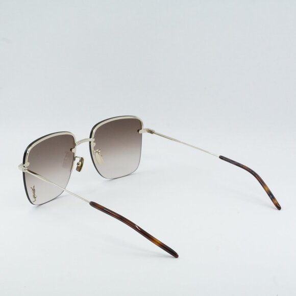 Saint Laurent SL312M 008 Sunglasses Gold Square Frame, Brown Gradient Lenses